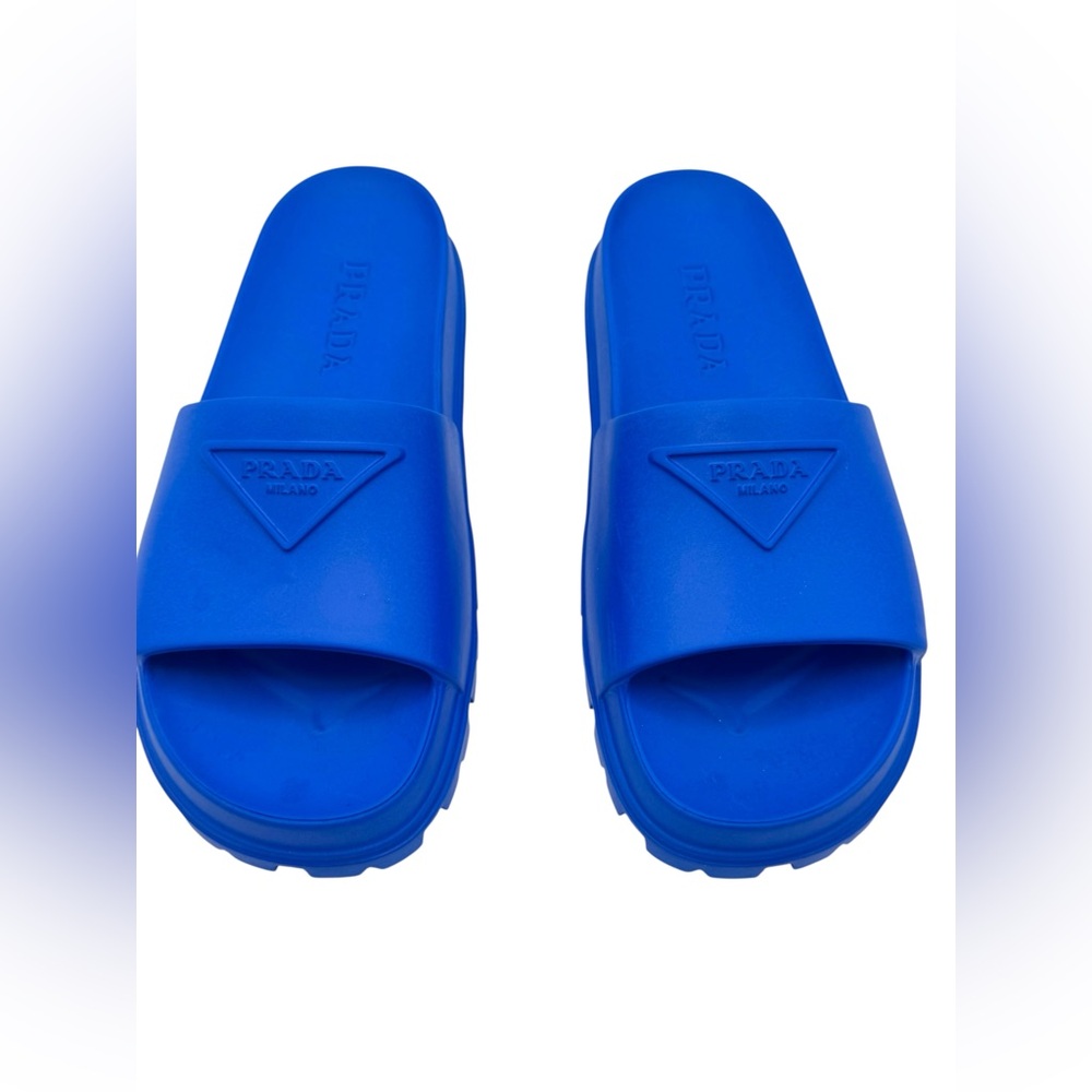 Prada Blue Slides - Authenticated